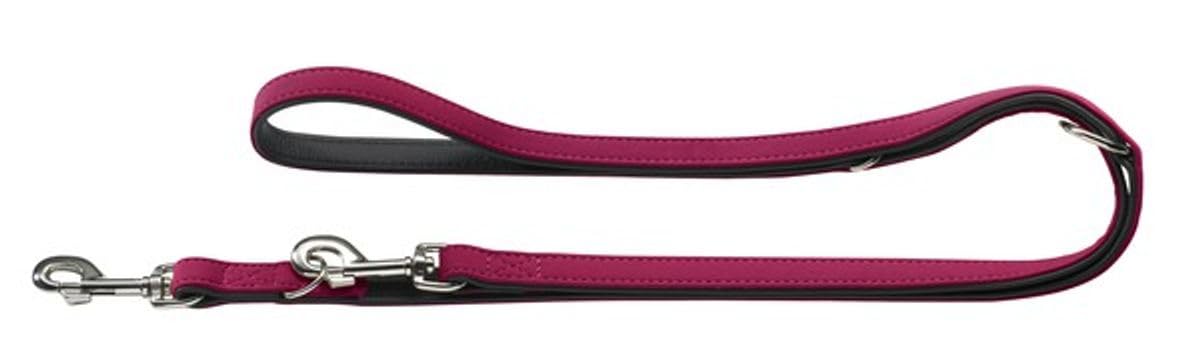 HUNTER Softie Art-Nubuk Nickel Training Lead Rope, 20 x 200 cm, Large, Raspberry/Nappa Black/Pink