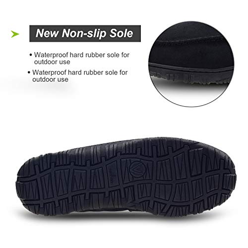 LA PLAGE Bedroom Slippers for Mens Indoor Outdoor Moccasin Mens House