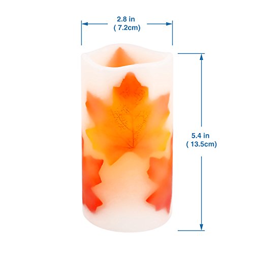 Greluna Flameless Maple Leaf Candles, Fall Flameless Candles with Timer