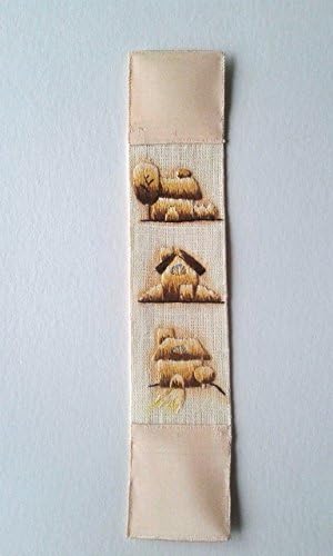 Vintage Style Old Sepia Photo Country Cottages Hand Embroidered Bookmark - unique present for a book lover, reader, collector.