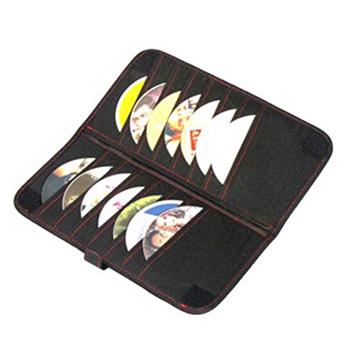 CD Case, COOFIT 14 Capacity PU Leather DVD Case DVD Organizer CD Holder Case CD Bag Storage Case
