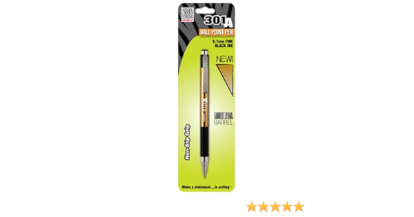 Amazon Com Zebra 301a Retractable Ballpoint Pen 0 7mm Gold Barrel Black Ink 1 Pack Office Products