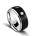 Alotm NFC Smart Ring Waterproof Intelligent Magic Smart Ring for NFC Electronics Mobile Phone Android Smartphone Wearable Magic Rings - Size 6/7/8/9/10/11/12 (Black, Size 12)