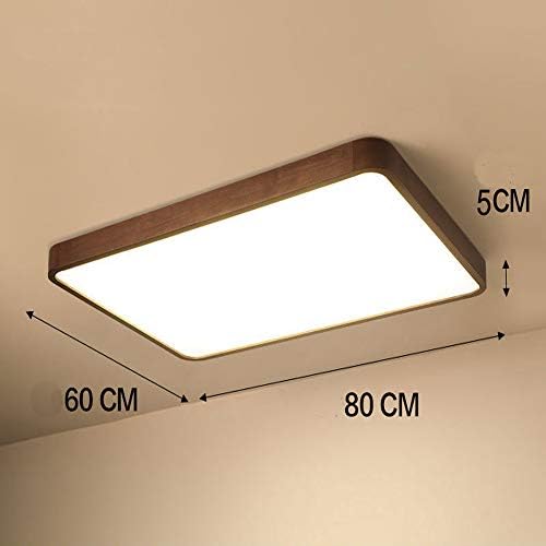 木の枠薄型ledシーリングライト 調光タイプ 電球色 昼光色 昼白色 天井ライト 5畳 19畳 Ledライト 照明器具 玄関 廊下 台所 洗面所 リビング ダイニング 和室 書房 オフィス 簡単取付 天井照明 シンプル Ins風 北欧風 超薄型 現代 ヨーロッパ 長方形 60 80 5cm Issltd Kz