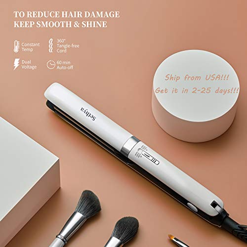 Sethya Hair Straightener Flat Iron for Hair Iron Straightener and Curler 2 in 1up to 450°F Ship from USA (1INCH)