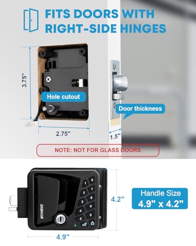 Kohree RV Door Lock Keyless Entry, 3-in-1 RV Door Locks Replacement, Remote Controller & Keypad & Key-Fob, 100% Metal Door Locks for Camper Travel Trailer, Camper Latch Replacement Door Latch Handle