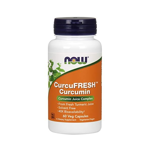 NOW Supplements, CurcuFRESH™ Curcumin, Derived from Fresh Turmeric Juice, Curcumin Juice Complex, 60 Veg Capsules