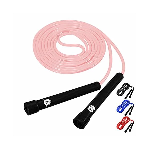 Skipping-Rope-Adult-Fitness-Jump-Rope-Gym-Workouts-outdoor-Training-for-Fat-Burning-Boxing-MMA-Exercises-Speed-Fitness-Weighted-Skipping-Ropes-for-Women-Men-Pink Skipping Rope Adult Fitness Jump Rope Gym Workouts & outdoor Training for Fat Burning Boxing, MMA Exercises Speed…