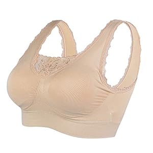 Women’s Lace Sport Bra Comfy Wireless Support Bra with Removable Pads Plus Size Yoga Activewear Lounge Bra