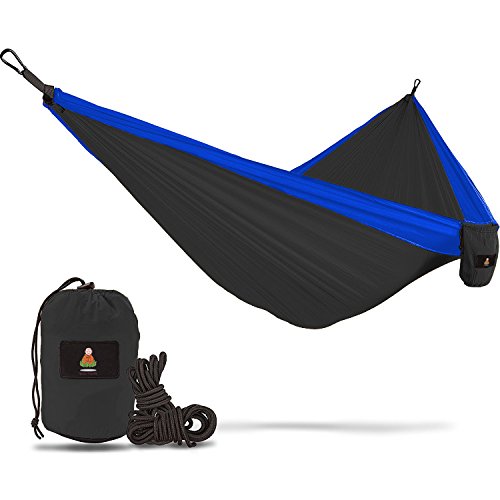 Lazy Monk Portable Camping Hammock Tent - 2 Person Hammocks with Tree Straps - BEST Double Parachute Gear