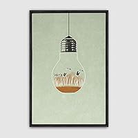 Framed Canvas Wall Art Bottle and Bulb Canvas Prints Home Artwork Decoration for Living Room,Bedroom - 24x36 inches