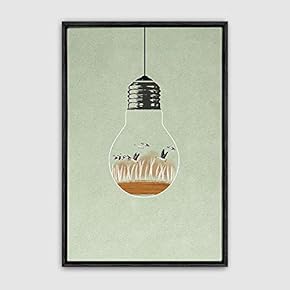 signwin Framed Canvas Wall Art Bottle and Bulb...