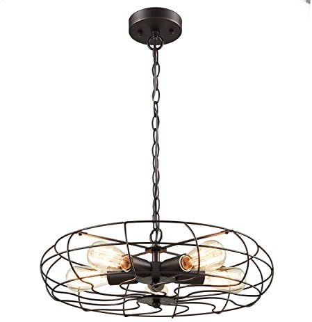 DDE Retro Industrial Pendant Lamp LED Fan Chandelier Ceiling Light Balconies Restaurant Led Ceiling Lighting