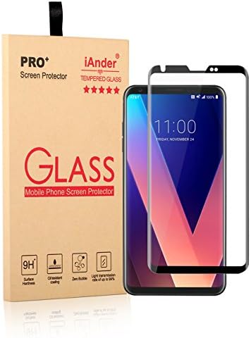 iAnder LG V30 Screen Protector [3D Glass] [Full Screen Coverage Edge to Edge] [Tempered Glass] Screen Protector [Scratch Proof] [High Definition]