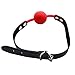 iEFiEL Open Breathable Leather Paly Buckle Belt Silicon Mouth Ball For Men Woman Red One Size