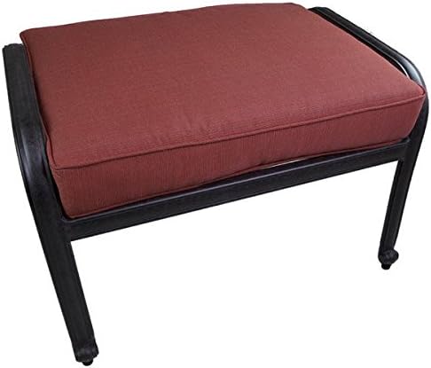Contemporary; Modern Roma Weather Resistant Aluminum Ottoman with Cushion 2306055-WC - 18" H x 30" W x 24" D No Assembly Required