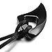 INBLUE Men's Stainless Steel Pendant Necklace Adjustable Black Wolf Teeth Tribal
