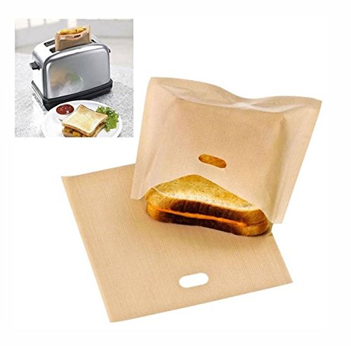 Toaster Bags - Non stick Reusable Grilling Bags Panini Toaster bags Grill Baking Bags (4, 6.7 X 7.5 Inches)