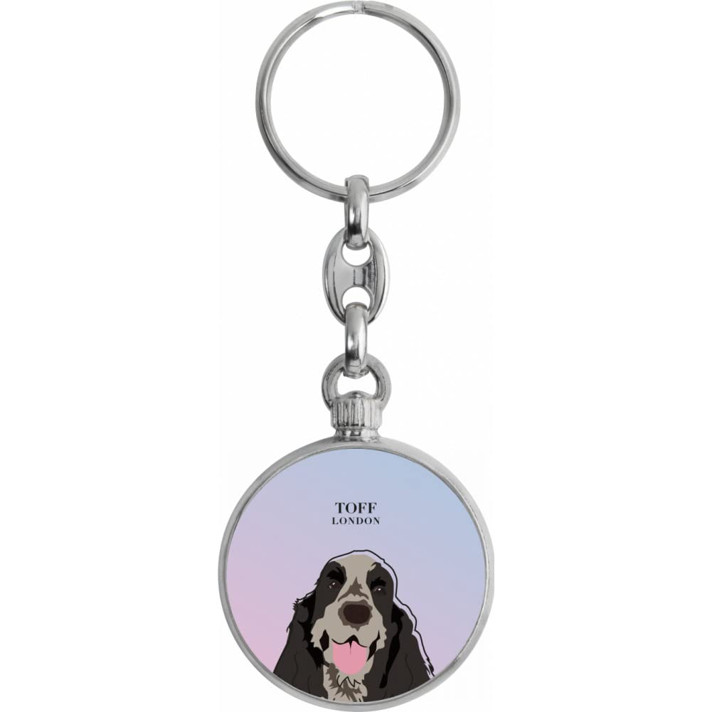 Toff London Grey Cocker Spaniel Dog Head Keyring