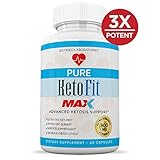 Pure Keto Fit Max 1200MG Keto Pills Advanced BHB Ketogenic Supplement Exogenous Ketones Ketosis for Men Women 60 Capsules 1 Bottle