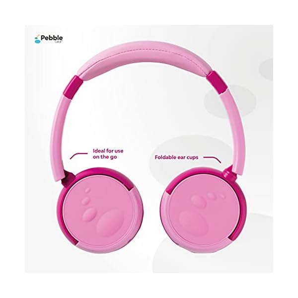 Pebble-Gear-Childrens-Headphones-Pink-Stereo-Kids-Headphones-35-mm-Jack-Cable-85-dB-Volume-Limiter-Adjustable-and-Foldable-Headset-Washable-Ear-Cups-Music-Sharing-Function-3D-Design Pebble Gear Children's Headphones Pink - Stereo Kids Headphones, 3.5 mm Jack Cable, 85 dB Volume Limiter, Adjustable and…