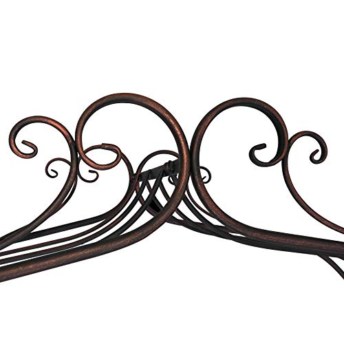 OUTOUR Classical French Style Garden Arch with Hook, 7'6"High x 4'5"Wide, Garden Arbor Arbour Archway for Climbing Plants Roses Vines, Outdoor Garden Lawn Backyard Patio, Antique Copper - Thumbnail 4