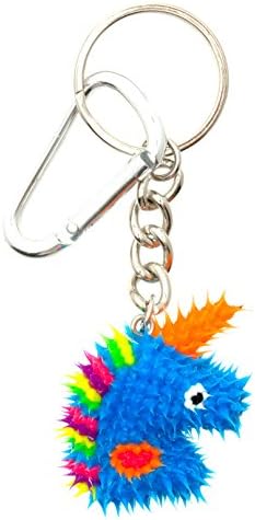 Frogsac Spikeez Unicorn Critter Silicone Spiky Handmade Charm for Backpacks, Bags, Key-rings, (Blue)