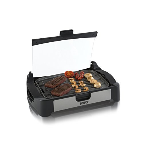 Tower Electric Indoor and Outdoor Party BBQ Grill with Easy Clean Non