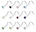 Hosaire 30pcs/set Stainless Steel Nose Ring Nose Stud Body Piercing Jewelry