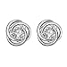 Geminis Silver Plated Circle Around Cubic Zirconia Ball Ear Stud Earring for Womens Wedding Jewelry