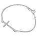 Oxford Diamond Co Sideways Cz Cross .925 Sterling Silver Bracelet