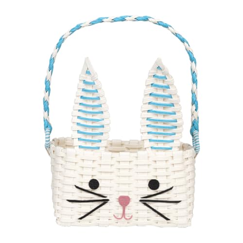 Talking Tables Bunny Shaped Easter Basket Eco-Friendly Kids Easter Egg Hunt Basket with Cute Rabbit Face, Recycled Paper, Toy Storage, 17x25cm, Perfect for Boys & Girls