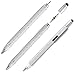 Jiulyning 6-in-1 Multifunction Tool Pen Ruler, Spirit Level, Ballpoint Pen, Stylus, Flat Head or Phillips Screwdriver | Perfect Novelty Gift for Men