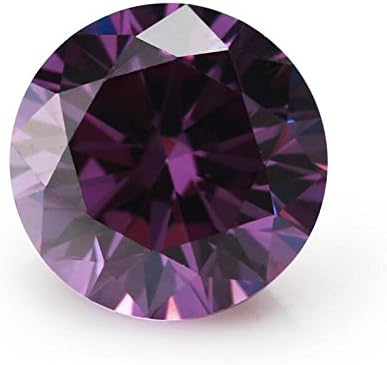 500PCS 2.0mm AAAAA Round Machine Cut Amethyst Loose CZ Stones Cubic Zirconia (2.0mm 500pcs)