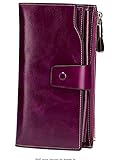 Hoobest RFID Blocking Leather Wallet for Women,Ladies Wallet Clutch