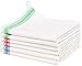 Liliane Collection 6 Kitchen Towels (18x28) - 100% Cotton - Vintage Design with Two Colorful Side Stripes. Classic Dish Set Includes 2 Red 2 Green 2 Blue Towels. Absorbent with Hanging Loop