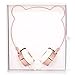 LUX ACCESSORIES Rose Gold Bear Ears Headphones Wire Frame Headset w Microphone