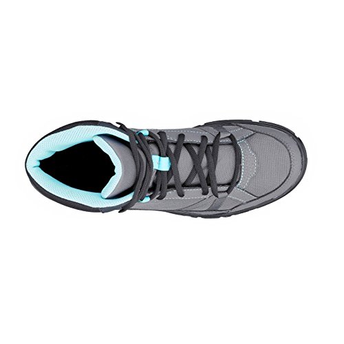 quechua nh 100 mid women's nature hiking boots - grey blue