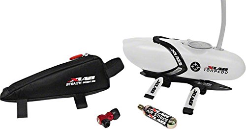 XLAB Torpedo Stealth Pocket Nanoflator Air Strike Triathlon Starter Kit (Black/White)