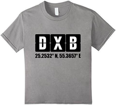 Kids Travel "DXB Airport Coordinates" T-Shirt 4 Slate
