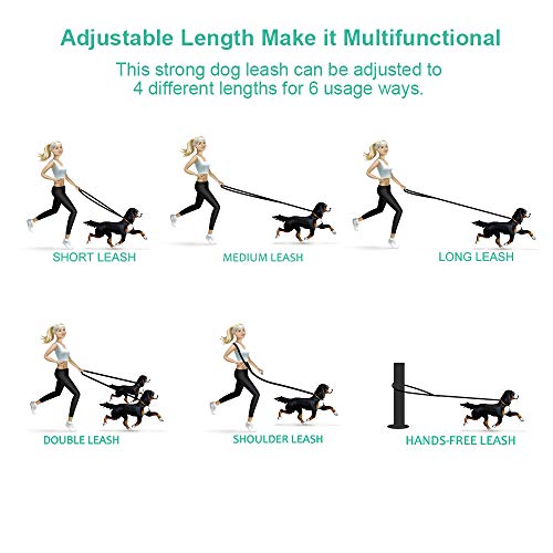 oneisall Hands Free Dog Leash,Multifunctional Dog Training Leads,8ft Nylon Double Leash for Puppy,Small & Large Dogs - Image 5