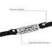 GHIJKL Compatible Fitbit Flex 2 Bands, Metal and Genuine Leather Wristband for Fitbit Flex 2, Flex2 Strap Style (Silver Color Metal/Black Leather)