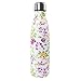 Y-Chen Double Walled Stainless Steel Vacuum Water Bottle, Portable Travel Sports Leak-Proof No Sweat Cola Shape Bottle Keep You Drink Cold & Hot,17oz(500ml) Purple Flower