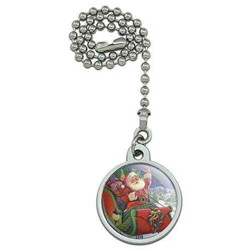 GRAPHICS & MORE Christmas Holiday Santa Merry Sleigh Ride Ceiling Fan and Light Pull Chain