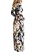 AlvaQ Women Spring Sexy Deep V Neck 3 4 Sleeve Eveing Formal Maxi Dress Cocktail Plus Size Large Black