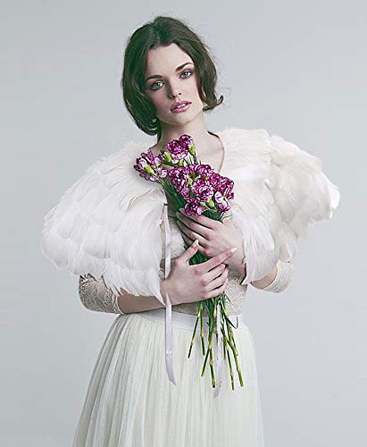 Zakia Gothic Victorian Fashion Feather Shrug Shawl Halloween Wedding Poncho Costume Zakia Gothic Victorian Fashion Feather Shrug Shawl Halloween Wedding Poncho Costume