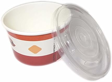 8oz Disposable Hot Soup/Ice cream Paper Container with Lids. set of 50