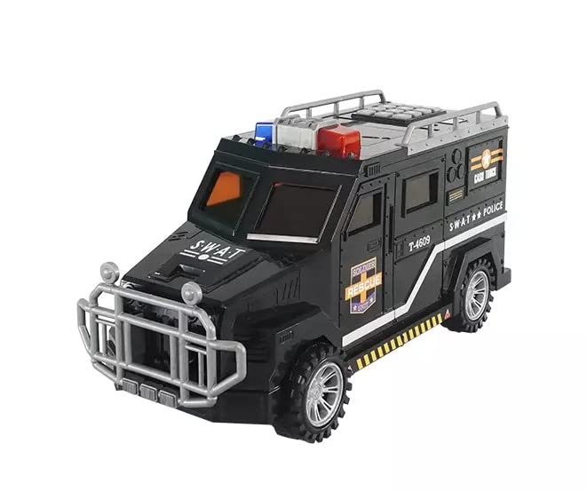 Large capacity plastic Electronic piggy bank with password thumb impression for paper money and coin slot for buys Girls aged 3 4 5 6 Educarional mini ATM Truck shape Saving Safe Black