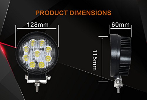 LED Light Bar(Pack of 2),JAHURD 27W Work Light 12V Flood Driving Light Off-road, 4wd, 4x4, Utv, Buggies, Atv, Suv, Jeep,Motorbike, Motorcycle-Dually lights