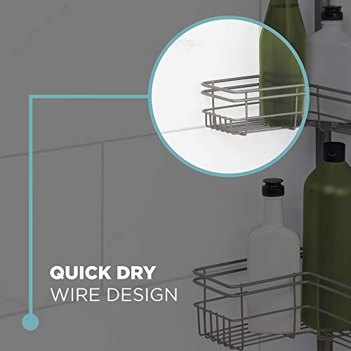 Zenna Home 2130NN Shower Tension Pole Caddy, Satin Nickel Pricepulse